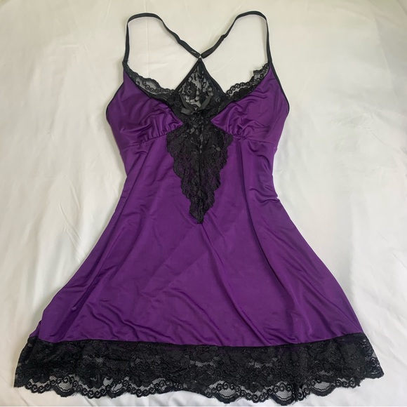 Dresses Y2k Purple And Black Lace Slip Dress Poshmark